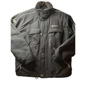 Descente D18635 Men’s Ski Jacket Black Insulated Snow Coat Pit Zips Powder Skirt